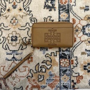 Tory Burch Tan Leather Wristlet
